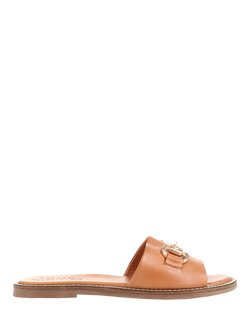Jones Bootmaker Emillina Leather Buckle Mule Sandals, Tan