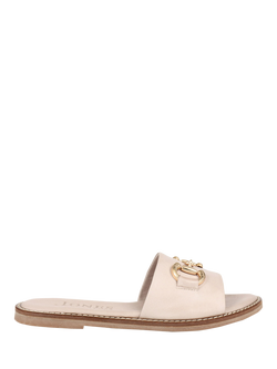 Jones Bootmaker Emillina Leather Buckle Mule Sandals, Taupe
