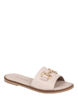Jones Bootmaker Emillina Leather Buckle Mule Sandals - view 2, Taupe