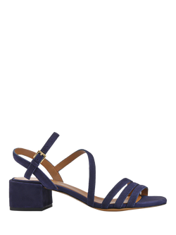 Jones Bootmaker Ginette Wide-Fit Suede Sandals, Navy, Navy