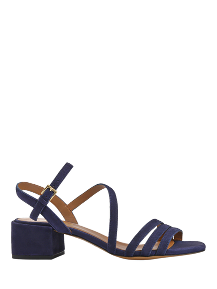 Jones Bootmaker Ginette Wide-Fit Suede Sandals, Navy, Navy