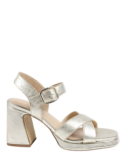 Jones Bootmaker Gladiola2 Leather Platform Sandals, Gold, Gold