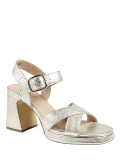 Jones Bootmaker Gladiola2 Leather Platform Sandals, Gold - view 2, Gold
