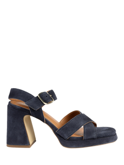 Jones Bootmaker Gladiola2 Leather Platform Sandals, Navy, Navy