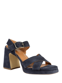 Jones Bootmaker Gladiola2 Leather Platform Sandals, Navy - view 2, Navy