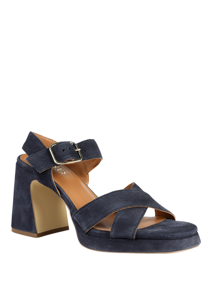 Jones Bootmaker Gladiola2 Leather Platform Sandals, Navy - view 2, Navy