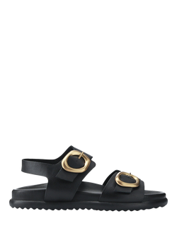 Jones Bootmaker Juneau Leather Buckled Sandals, Black