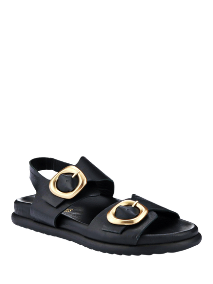 Jones Bootmaker Juneau Leather Buckled Sandals - view 2, Black