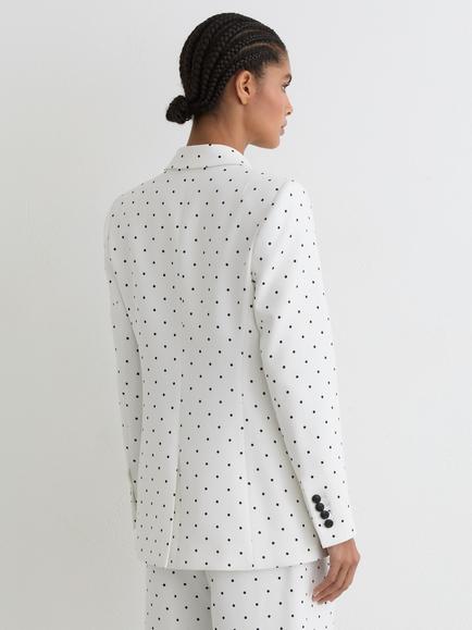 Reiss Beatrix Double Breasted Blazer, White/Navy - view 2, White/Navy