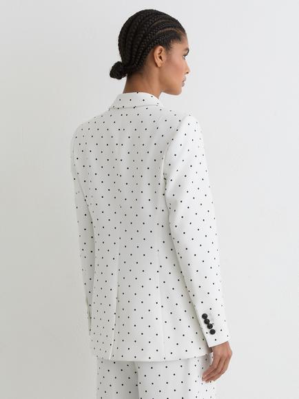 Reiss Petite Beatrix Double Breasted Blazer, White/Navy - view 2, White/Navy