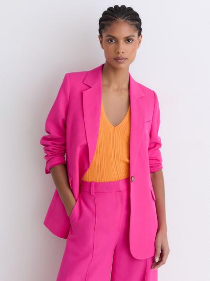 Reiss Petite Charli Suit Jacket, Pink - view 2, Pink