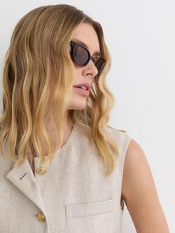 Reiss Nolah Linen-Blend Textured Long-Line Waistcoat, Neutral - view 2, Neutral