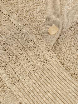 Reiss Suzanne Long Sleeve Textured Cardigan, Gold - view 2, Gold