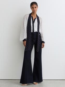 Reiss Arial Shirt, Ivory/Navy, Ivory/Navy
