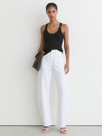 Reiss Bella Ring Detail Vest, Black, Black