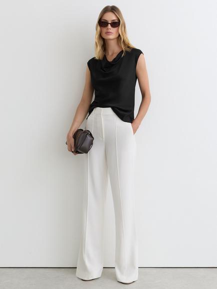 Reiss Cate Silk Top, Black, Black