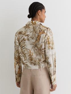 Reiss Cece Printed Shirt, Neutral - view 2, Neutral
