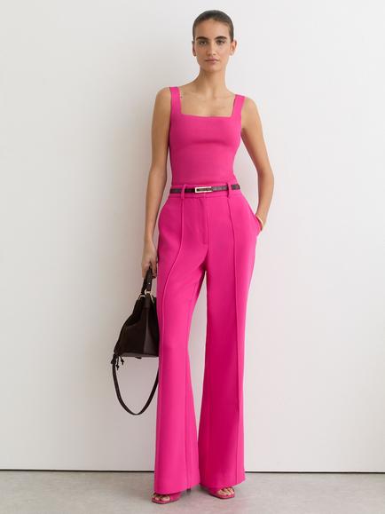 Reiss Fion Square Neck Sleeveless Top, Hot Pink, Hot Pink