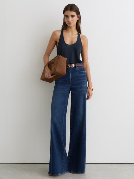 Reiss Lidie Linen Racer Back Vest, Navy, Navy