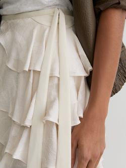 Reiss Cameron A-Line Ruffle Skirt, Cream - view 2, Cream