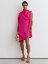 Reiss Ellery Asymmetric One Shoulder Mini Dress, Pink