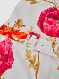 Reiss Lyra Floral Midi Dress, Ivory/Pink - view 2, Ivory/Pink