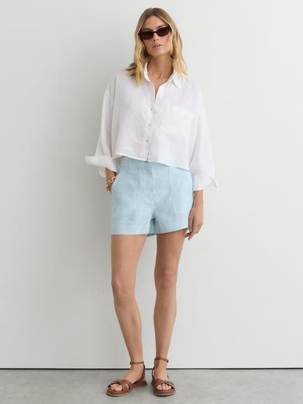 Reiss Ashby Pure Linen , Light Blue, Light Blue