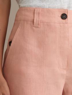 Reiss Ashby Pure Linen Shorts, Rose Pink - view 2, Rose Pink