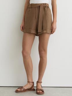 Reiss Avril Belted Shorts, Neutral - view 2, Neutral