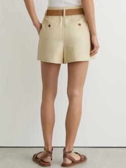 Reiss Matilda Belted Shorts, Neutral - view 2, Neutral
