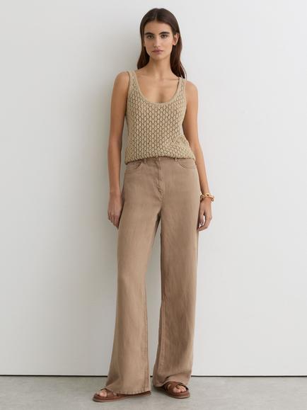 Reiss Petite Carmen Wide Leg Trousers, Taupe Neutral, Taupe Neutral