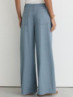 Reiss Charlotte Wide Leg Trousers, Light Blue - view 2, Light Blue
