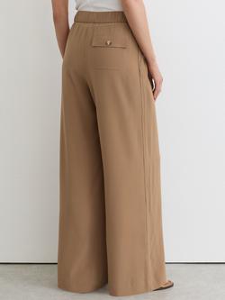 Reiss Petite Maria Pure Silk Wide Leg Trousers, Camel - view 2, Camel