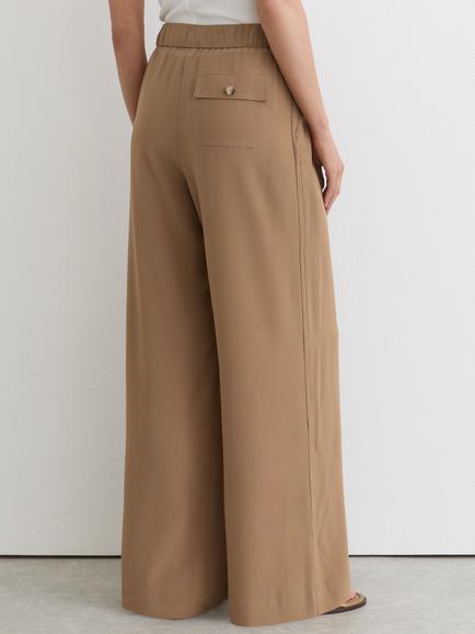 Reiss Petite Maria Pure Silk Wide Leg Trousers, Camel - view 2, Camel