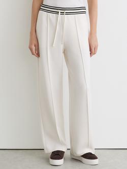 Reiss Petite Verity Interlock Stripe Waist Joggers, Ivory - view 2, Ivory