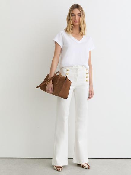 Reiss Athena Flared Jeans, White, White