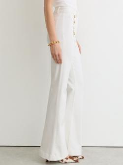 Reiss Athena Flared Jeans, White - view 2, White