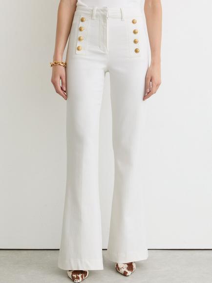 Reiss Petite Athena Flared Jeans, White, White
