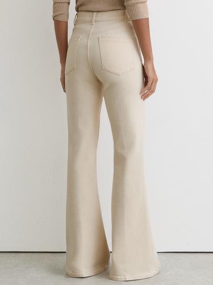 Reiss Petite Cali Flared Jeans, Ecru - view 2, Ecru