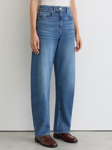 Reiss Sabel Barrel Leg Jeans, Mid Blue, Mid Blue