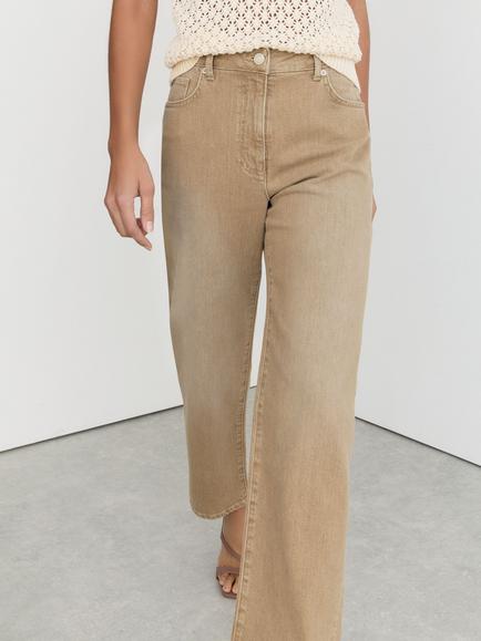 Reiss Petite Selin Mid Rise Straight Denim Jeans - view 2, Neutral