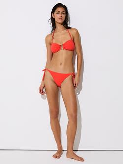 Reiss Johannah Bandeau Bikini Top, Coral Orange, Coral Orange