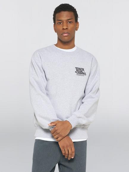 Edwin Rare Spins Crew Neck Cotton Sweatshirt, Grey Marl, Grey Marl