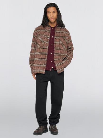 Edwin Julius Heavyweight Check Overshirt, Burgundy/Blue - view 2, Burgundy/Blue