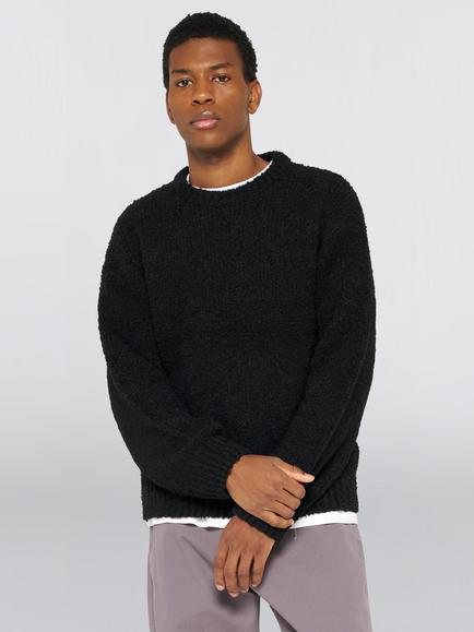 Edwin Dun Textured Jumper, Black, Black