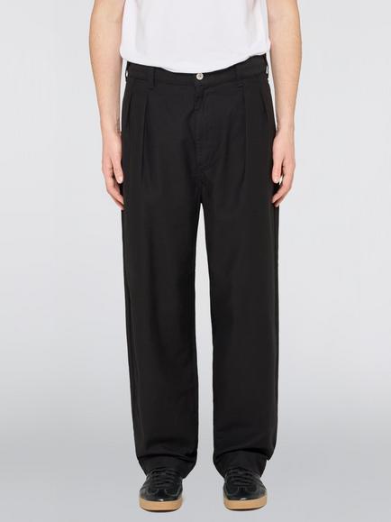 Edwin 2 Tuck Cotton Trousers, Black, Black