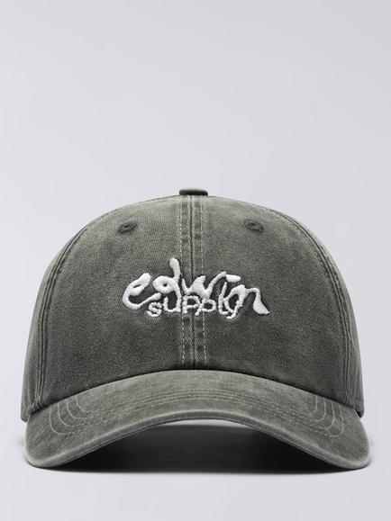 Edwin Washed 6 Panel Cap, Black, Black