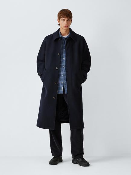 forét Pine Wool Coat, Navy, Navy