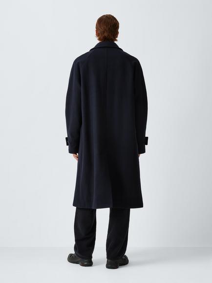forét Pine Wool Coat, Navy - view 2, Navy