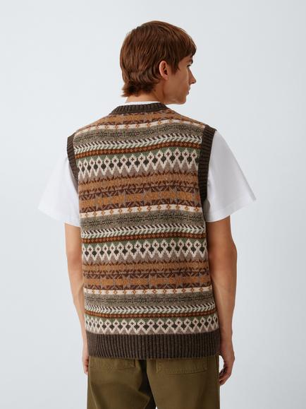 forét Lambswool Rich Fair Isle Tank Top, Thyme - view 2, Thyme
